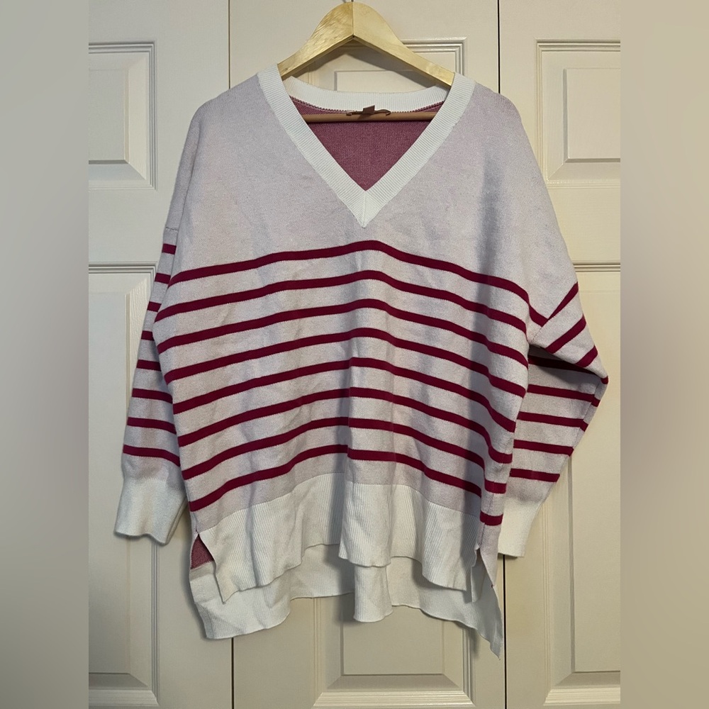 Philosophy V-Neck Sweater White and Pink